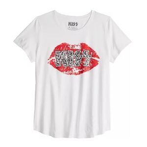 KISS Band Tee by Licensed Character NWT Women’s Logo Graphic Music T-shirt Sz XL